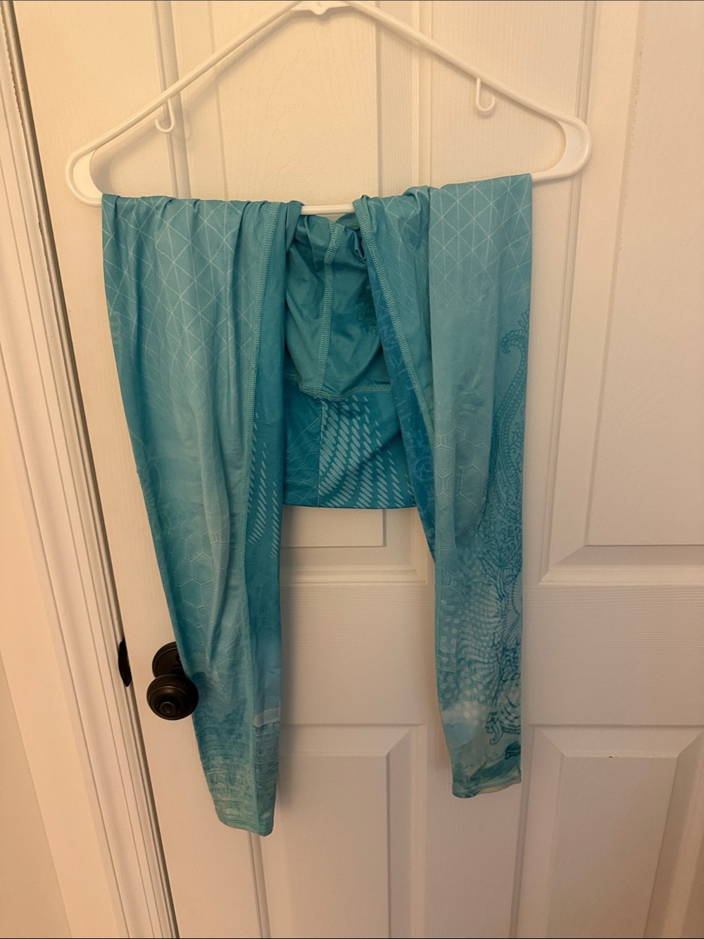 teeki Teal Blue Patterned Leggings